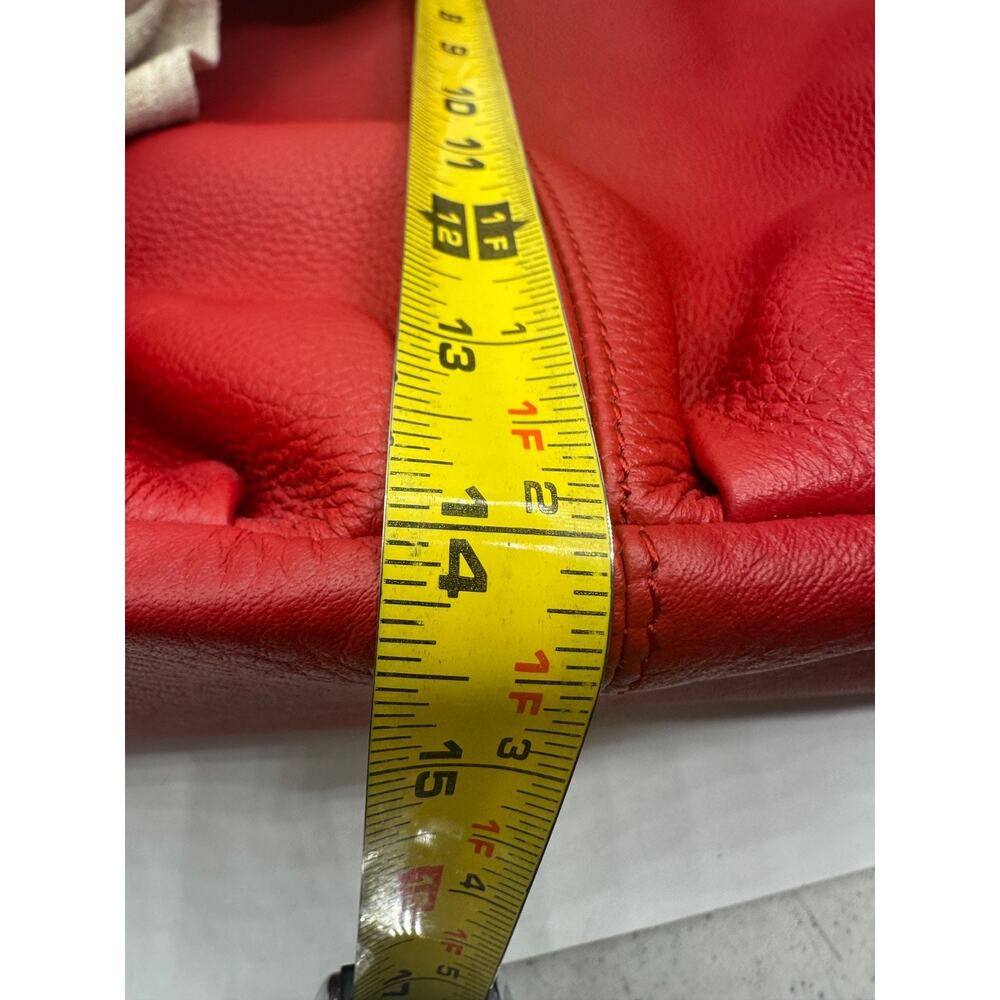 Auth. BODHI Red Leather Chain Handbag Shoulder BBW00045111 Soft Zip Top Pockets - Picture 8 of 9